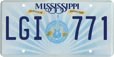 MS license plate LGI771