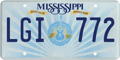 MS license plate LGI772