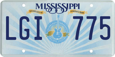 MS license plate LGI775