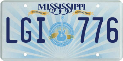 MS license plate LGI776