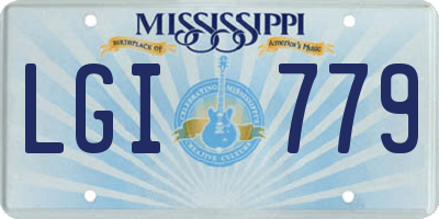 MS license plate LGI779