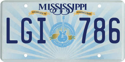 MS license plate LGI786