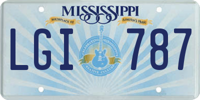 MS license plate LGI787