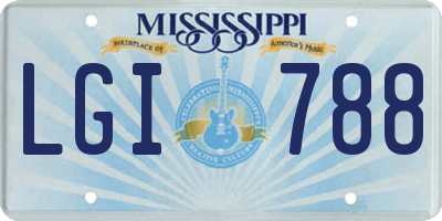 MS license plate LGI788
