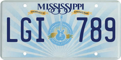 MS license plate LGI789