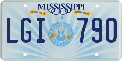 MS license plate LGI790