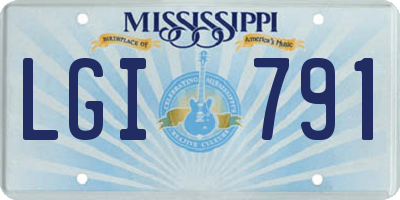 MS license plate LGI791