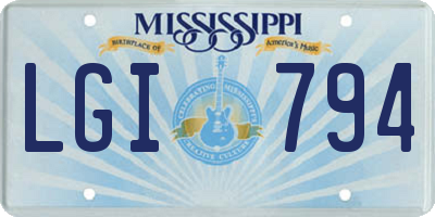 MS license plate LGI794