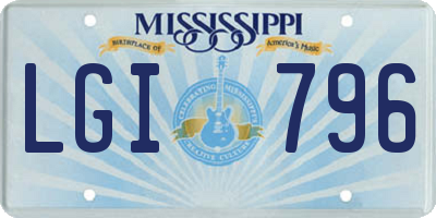 MS license plate LGI796