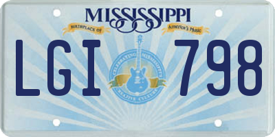 MS license plate LGI798