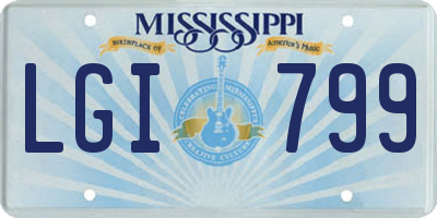 MS license plate LGI799