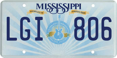 MS license plate LGI806