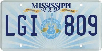 MS license plate LGI809