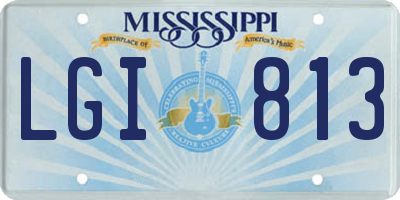 MS license plate LGI813