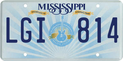 MS license plate LGI814