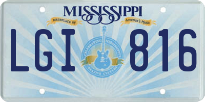 MS license plate LGI816