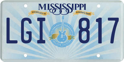 MS license plate LGI817