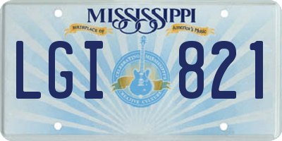 MS license plate LGI821