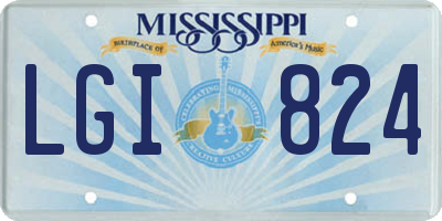 MS license plate LGI824