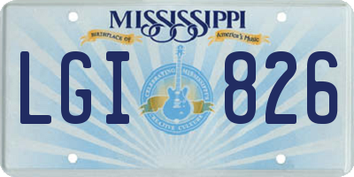 MS license plate LGI826