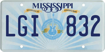 MS license plate LGI832