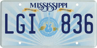 MS license plate LGI836