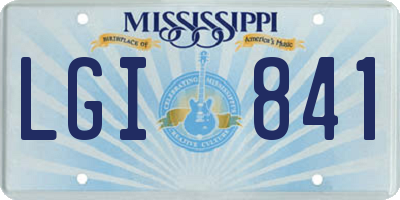 MS license plate LGI841