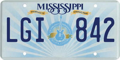 MS license plate LGI842