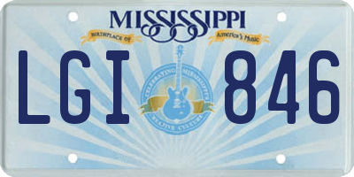 MS license plate LGI846