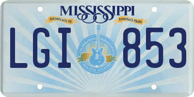 MS license plate LGI853