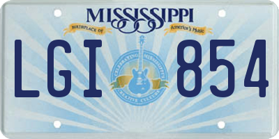 MS license plate LGI854