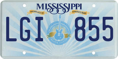MS license plate LGI855