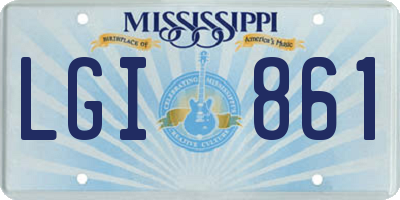 MS license plate LGI861
