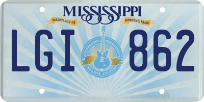 MS license plate LGI862
