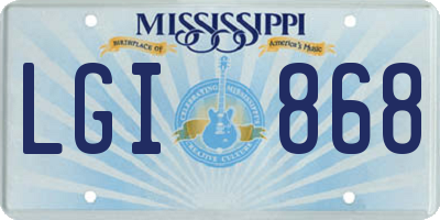 MS license plate LGI868
