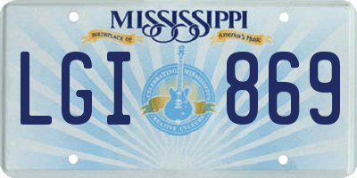 MS license plate LGI869