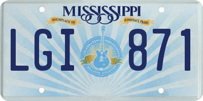 MS license plate LGI871