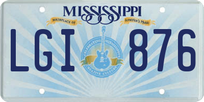 MS license plate LGI876