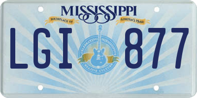 MS license plate LGI877