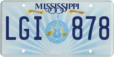 MS license plate LGI878