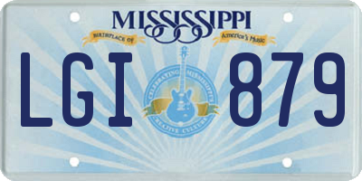 MS license plate LGI879