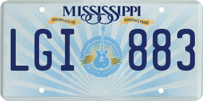 MS license plate LGI883
