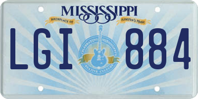 MS license plate LGI884