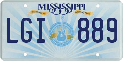MS license plate LGI889