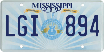 MS license plate LGI894