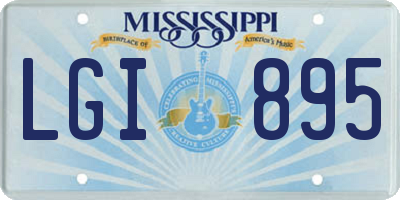 MS license plate LGI895