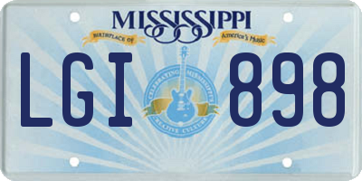 MS license plate LGI898