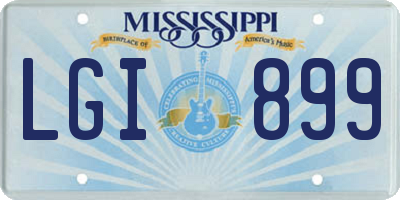 MS license plate LGI899