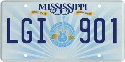 MS license plate LGI901