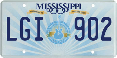 MS license plate LGI902